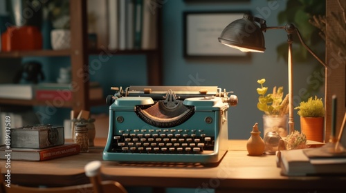 Vintage Typewriter on a Desk