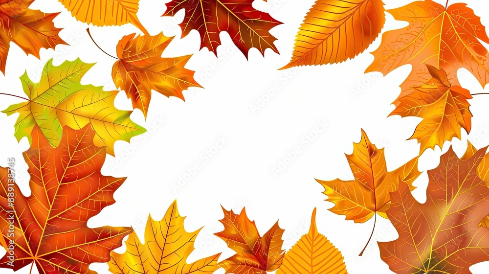 Fototapeta premium Autumn Leaves in a Gentle Breeze