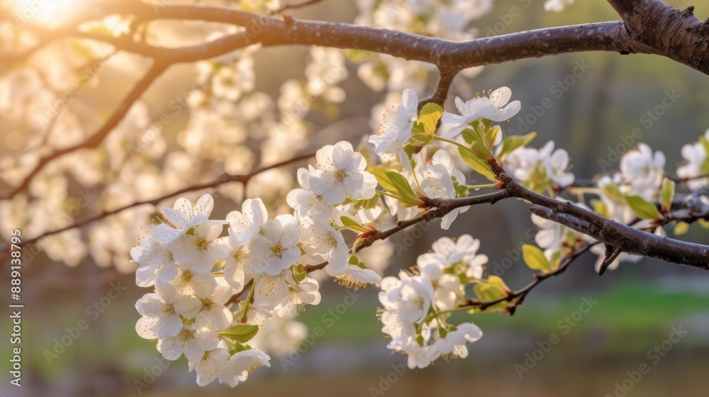 White Blossoms in Spring Sunlight White Blossoms in Spring Sunlight