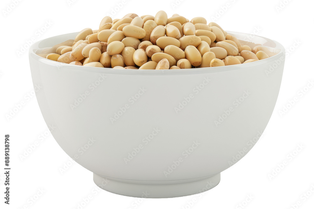 White bowl on pine nuts isolated on transparent background White bowl on pine nuts isolated on transparent background