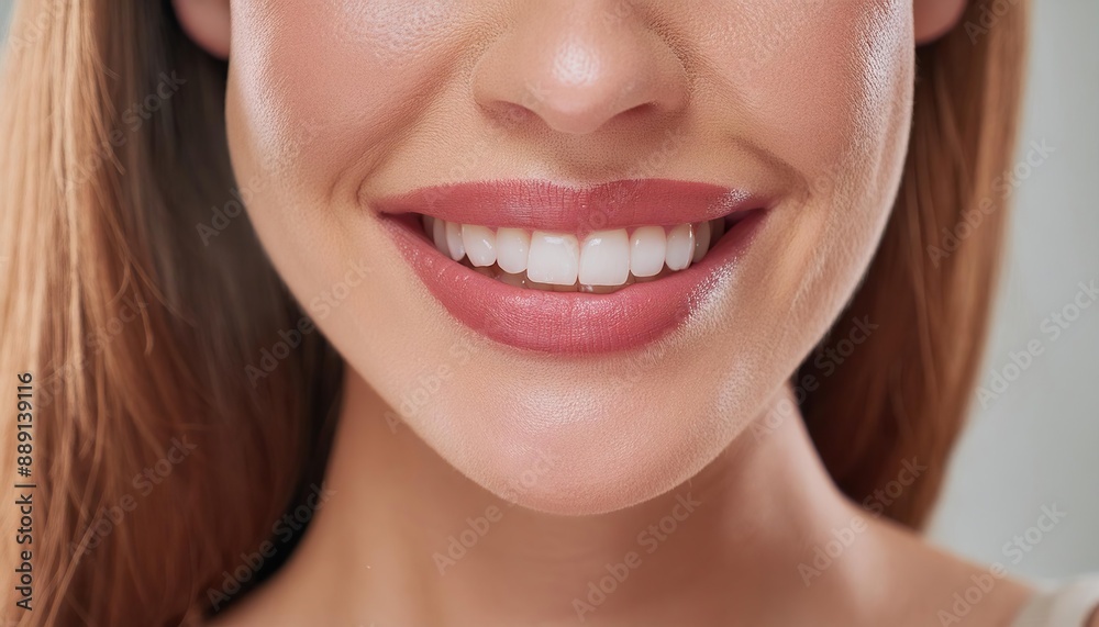 Dental care, beautiful smile of healthy woman, white teeth coloseup Dental care, beautiful smile of healthy woman, white teeth coloseup