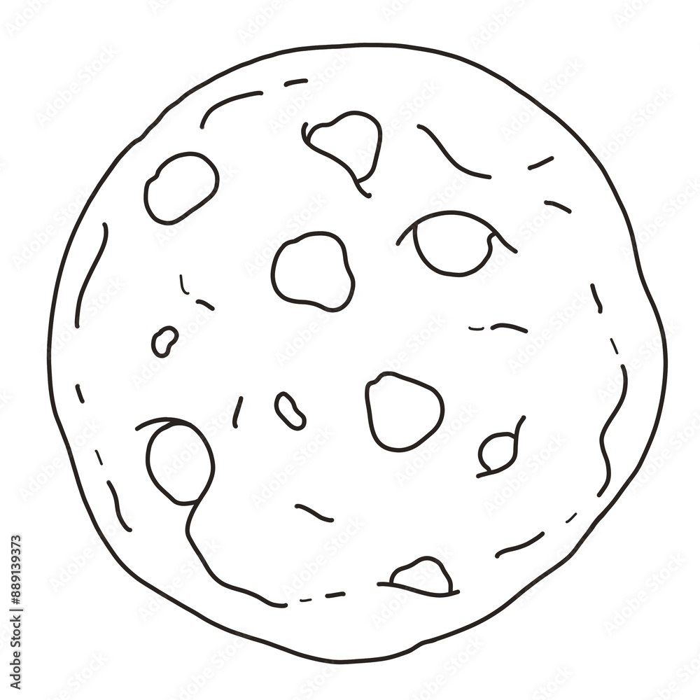 Fototapeta premium Cookie Black and White Hand Drawn 