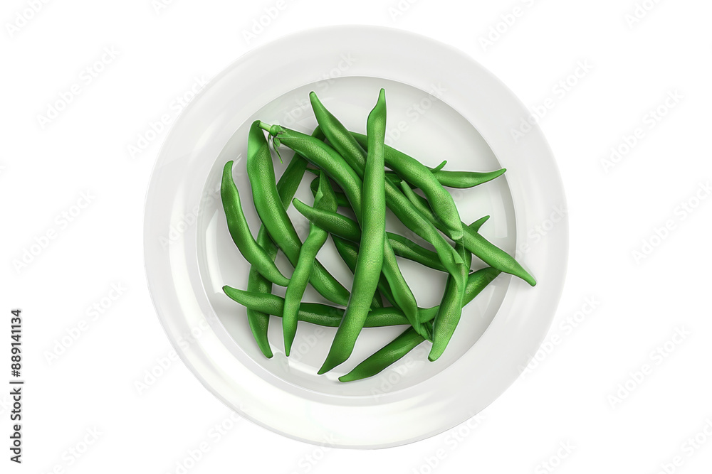 White plate fresh bush on plate isolated on transparent background