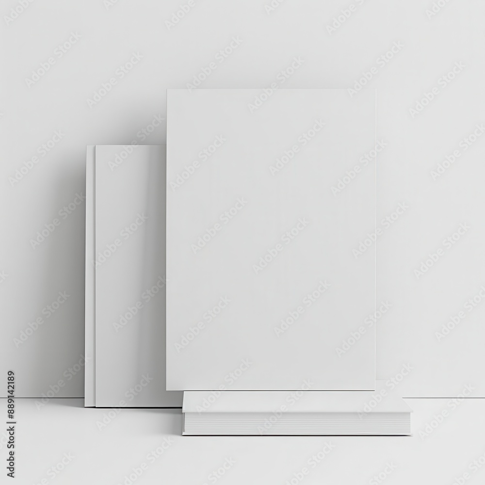 sleek 3d rendering of blank white a4 and a5 magazines or brochures the minimalist mockups float in a clean studio setting ready for design application sleek 3d rendering of blank white a4 and a5 magazines or brochures the minimalist mockups float in a clean studio setting ready for design application