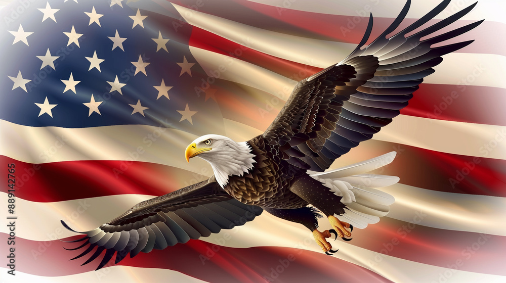 Naklejka premium american bald eagle