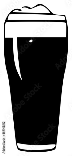 Vector icon of a glass of juice with cream