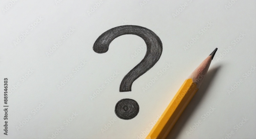 Pencil drawing of a question mark, on white background
Pencil drawing of a question mark, on white background