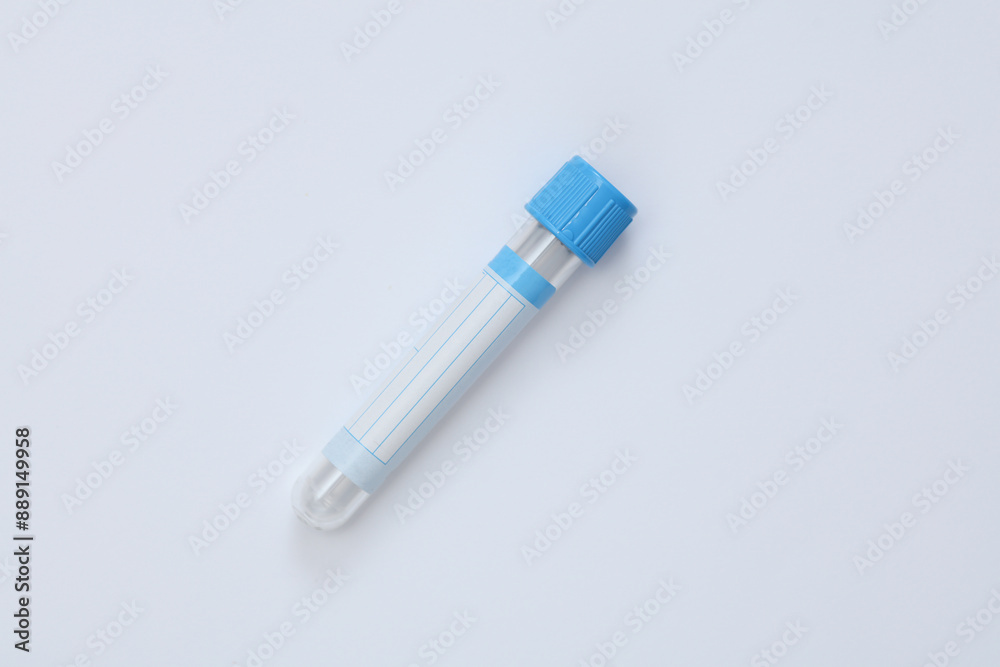 Medical empty blood tube on white background Medical empty blood tube on white background