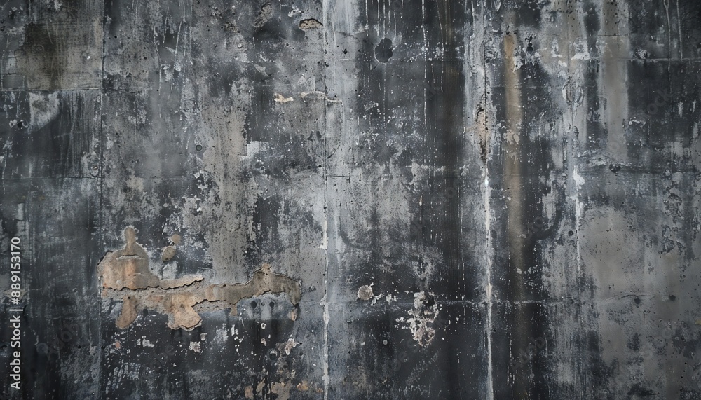 Obraz premium Rough background in the form of a dark gray cement wall
