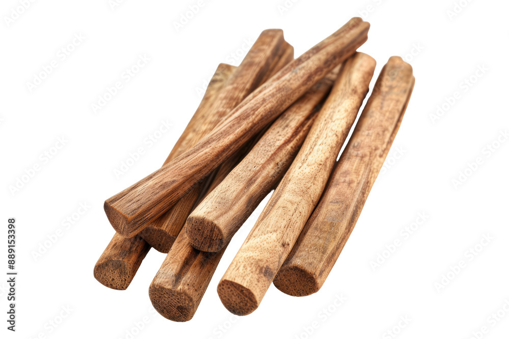 Wooden sandalwood isolated on transparent background