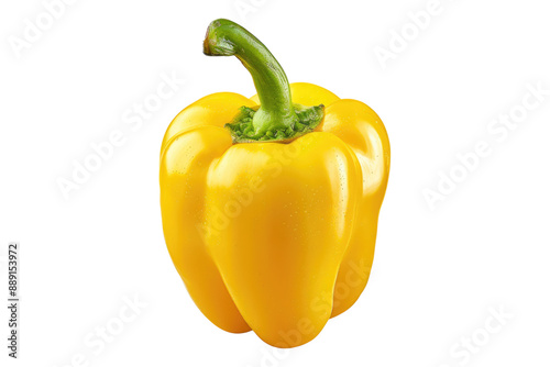 Yellow bell pepper isolated on transparent background