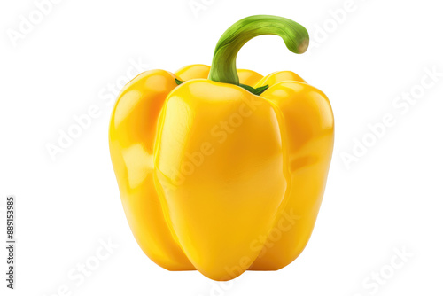 Yellow bell pepper isolated on transparent background