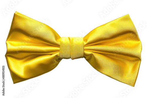 Yellow bow tie isolated on transparent background