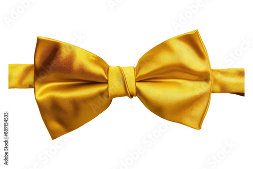 Yellow bow tie isolated on transparent background