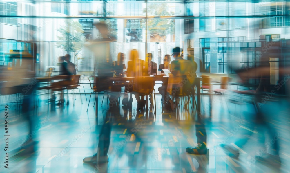 Abstract Blurred Business Professionals in Modern Office Building Meeting Room. AI-Generated 4K High-Quality Wallpaper Depicting Corporate Meeting and Collaboration Abstract Blurred Business Professionals in Modern Office Building Meeting Room. AI-Generated 4K High-Quality Wallpaper Depicting Corporate Meeting and Collaboration