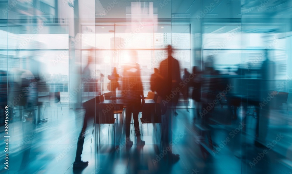 Abstract Blurred Business Professionals in Modern Office Building Meeting Room. AI-Generated 4K High-Quality Wallpaper Depicting Corporate Meeting and Collaboration Abstract Blurred Business Professionals in Modern Office Building Meeting Room. AI-Generated 4K High-Quality Wallpaper Depicting Corporate Meeting and Collaboration