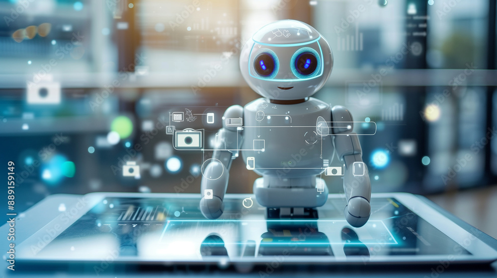 an AI chatbot providing personalized recommendations to a user on a tablet, showcasing advanced AI algorithms, AI chatbot, personalization, customer experience, digital technology, an AI chatbot providing personalized recommendations to a user on a tablet, showcasing advanced AI algorithms, AI chatbot, personalization, customer experience, digital technology,