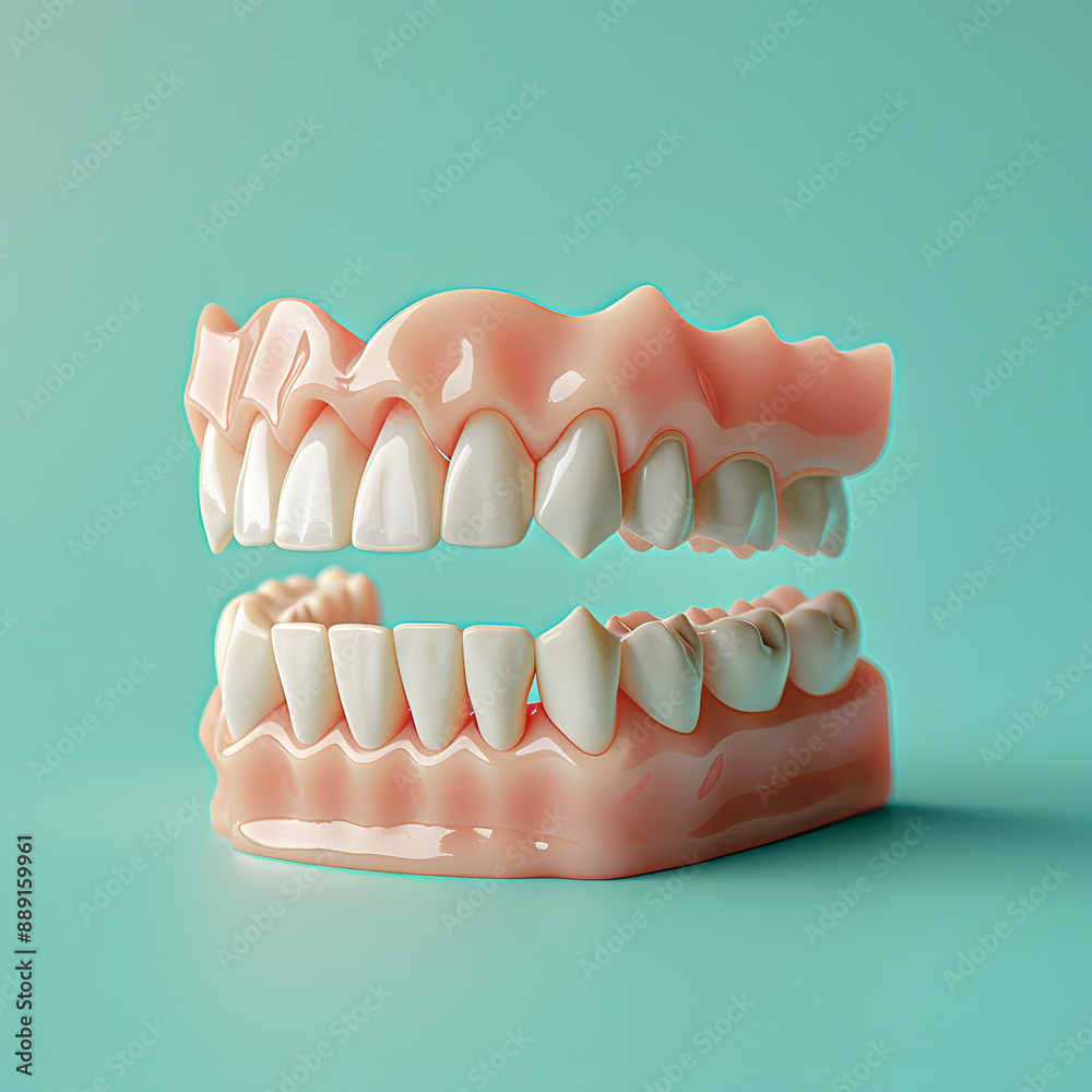 Obraz premium A model of a mouth with a fake tooth in it