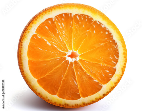  Orange Slice Isolated- A fresh slice of orange isolated on a white background, emphasizing _1(200)