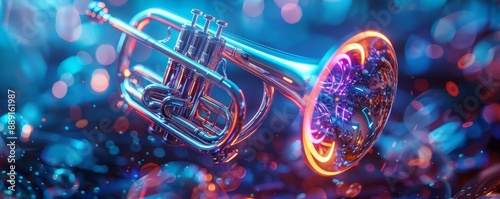 Innovative Neonlit Descant Horn in 3D CloseUp