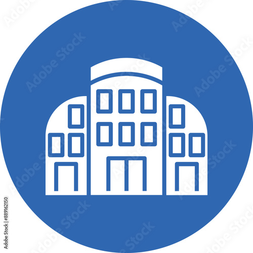 Hotel glyph circle icon