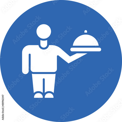 Waiter glyph circle icon