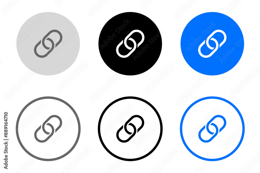 Set of share icon. Link button sign. Url symbol. Link chain icon. Connect button. Set of share icon. Link button sign. Url symbol. Link chain icon. Connect button.