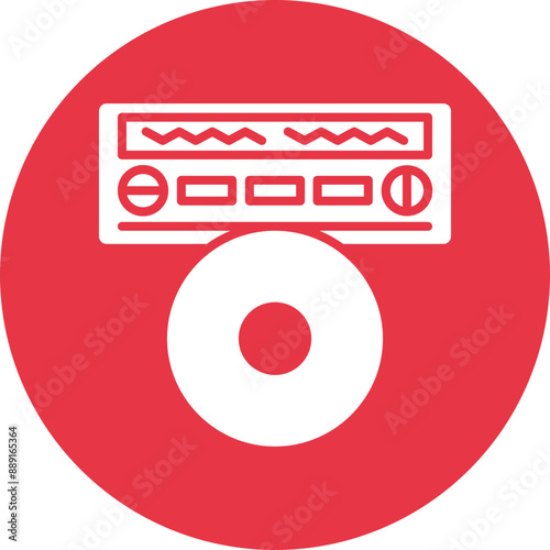 Cd player glyph circle icon