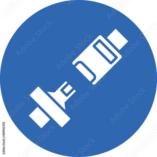 Seat belt glyph circle icon