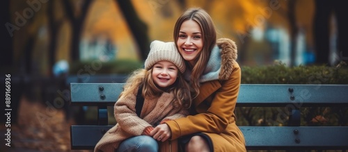 Mother and Daughter Enjoying a Fall Day