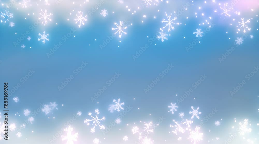 fallen snowflake border on christmas animation