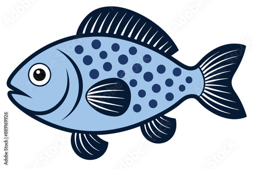 Aquatic vector illustration of a cartoon fish swimming