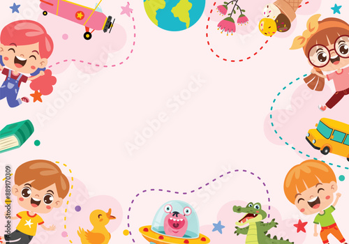 Template Design With Childish Elements