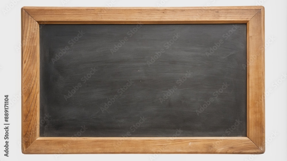 Empty blue chalkboard with wooden frame isolated on white background, blank slate awaiting creative expression or educational content insertion. Empty blue chalkboard with wooden frame isolated on white background, blank slate awaiting creative expression or educational content insertion.