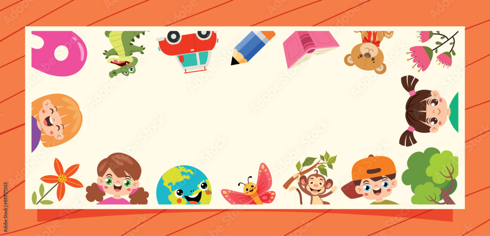 Obraz premium Template Design With Childish Elements