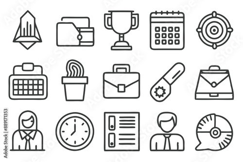 Creative Office 25 Black icon pack Such As presentation analytics businessman supplies office