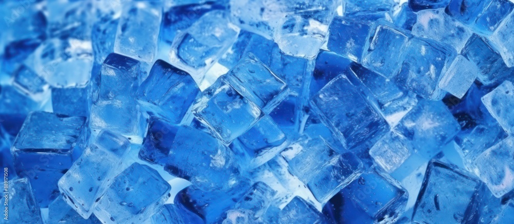 Closeup of Blue Ice Cubes Closeup of Blue Ice Cubes