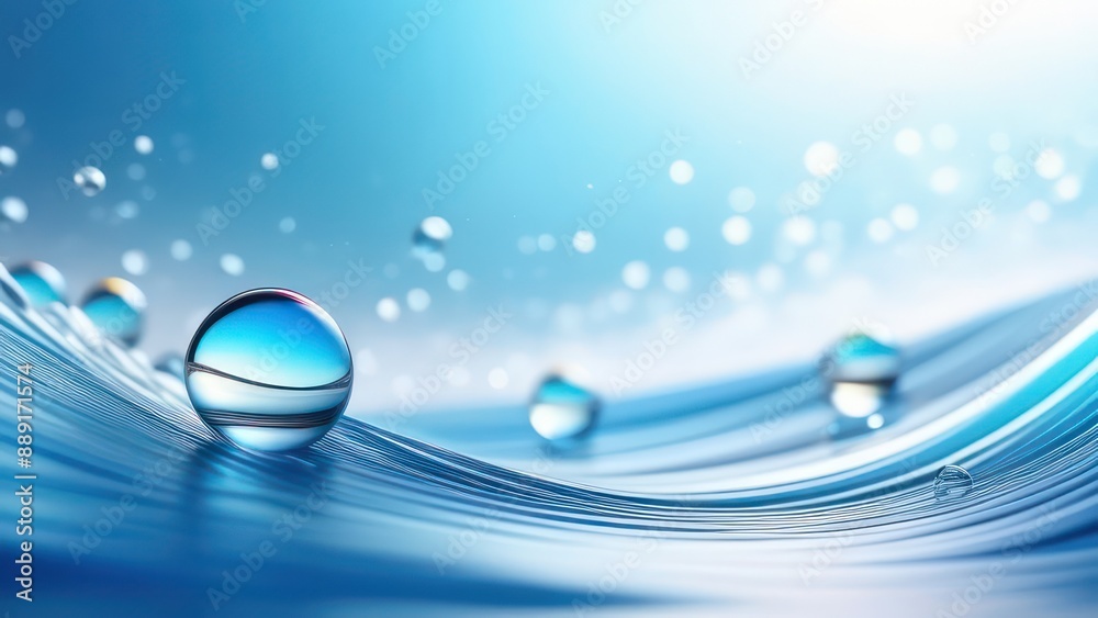 Abstract flowing waves with soap bubbles on white background with beautiful bokeh and with copy space Abstract flowing waves with soap bubbles on white background with beautiful bokeh and with copy space