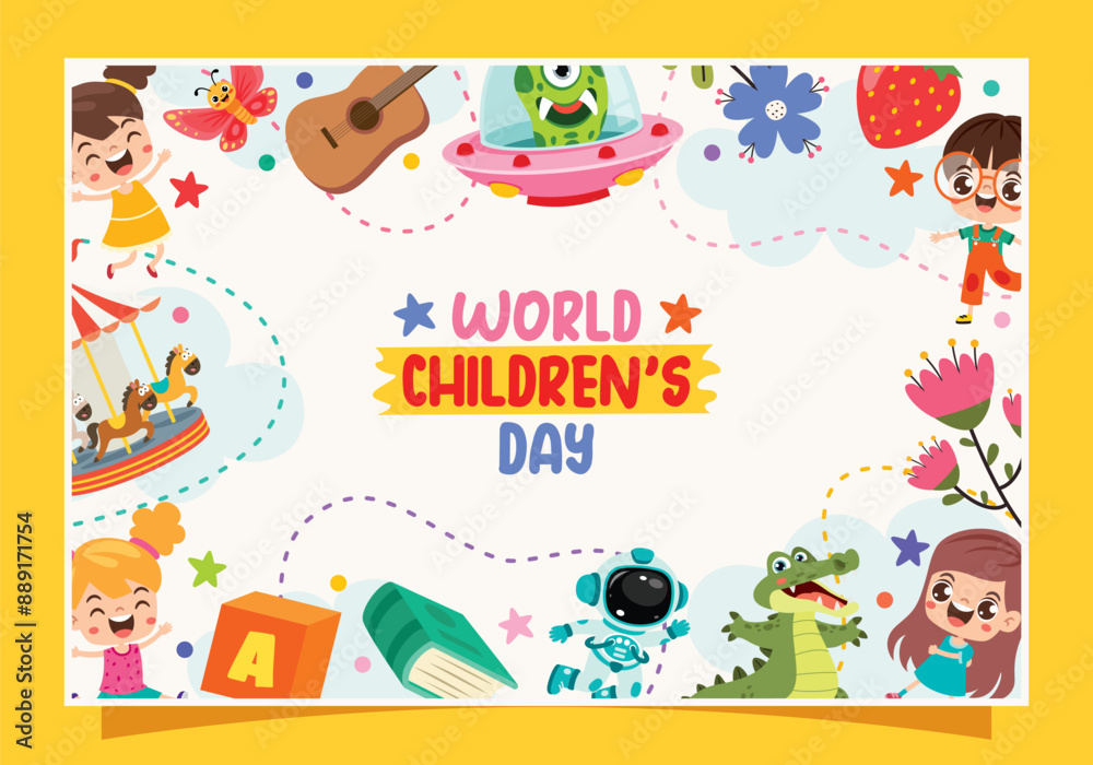 Template Design With Childish Elements Template Design With Childish Elements