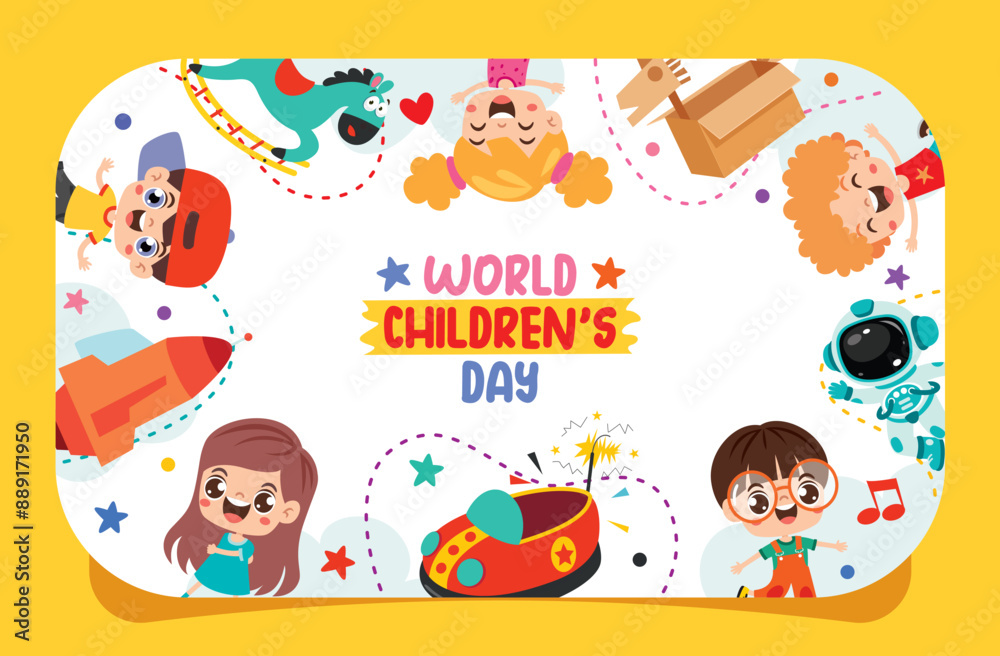 Template Design With Childish Elements Template Design With Childish Elements