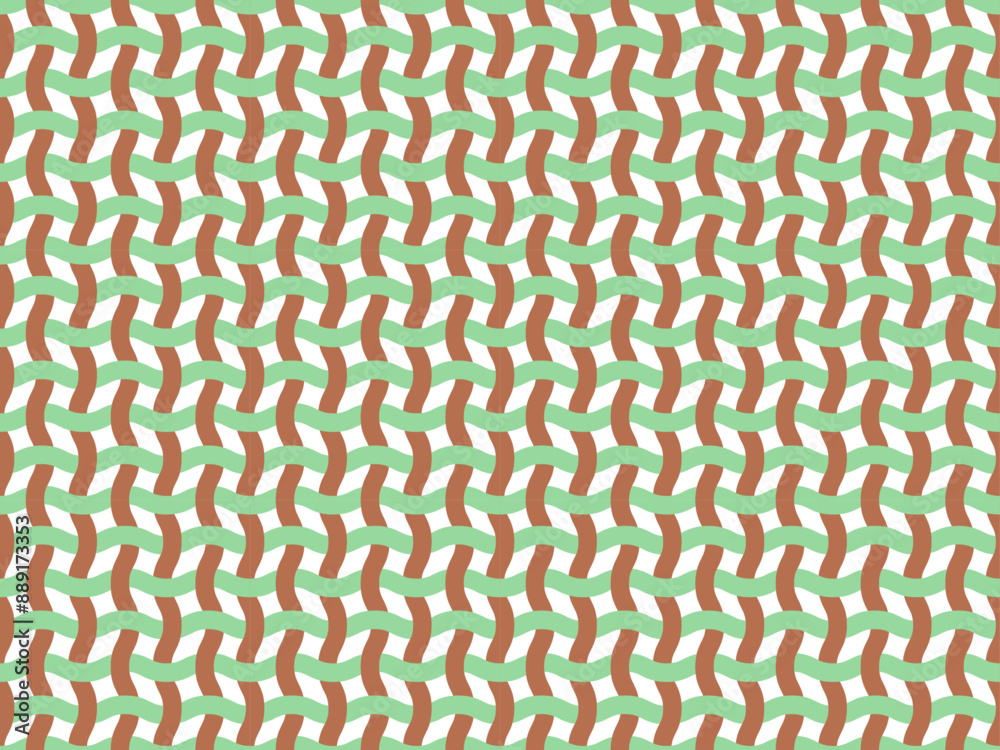 Vector seamless pattern. Wavy lines like fabric ornament Modern stylish texture. Hand drawn trendy flat style Geometric texture. green and coffee color wavy lines. Vector illustration Vector seamless pattern. Wavy lines like fabric ornament Modern stylish texture. Hand drawn trendy flat style Geometric texture. green and coffee color wavy lines. Vector illustration