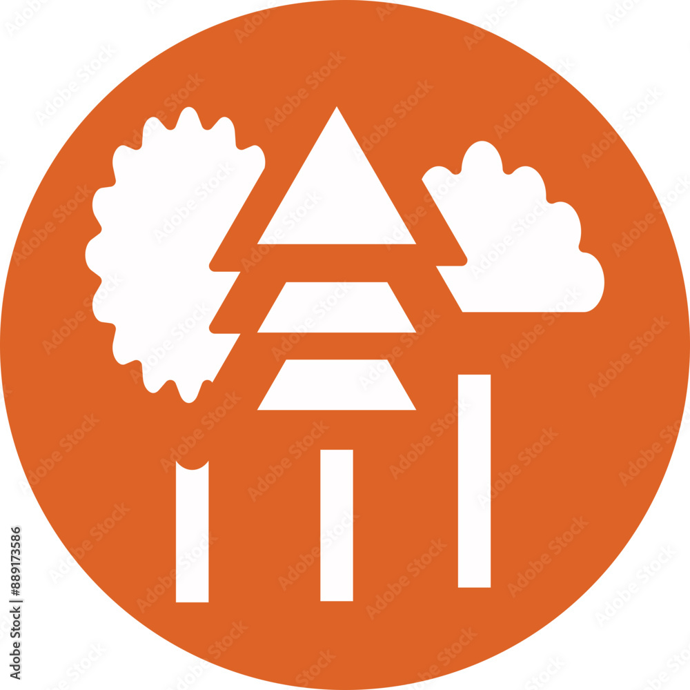 Obraz premium Forest glyph circle icon