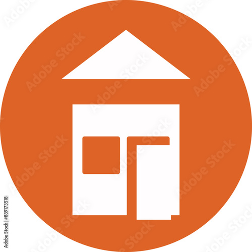 Cabin glyph circle icon