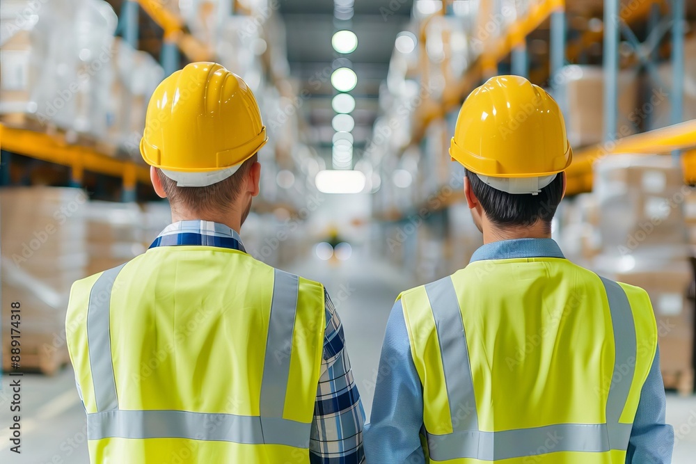 Warehouse team performing routine stock maintenance, process management, ensuring optimal inventory levels Warehouse team performing routine stock maintenance, process management, ensuring optimal inventory levels