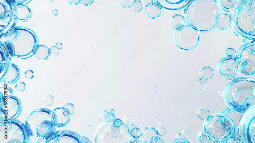Abstract backround with blue bubbles, empty in the middle. Abstract backround with blue bubbles, empty in the middle.