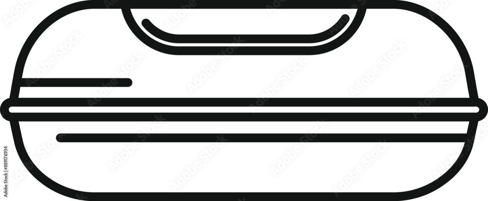 Simple line drawing of an inflatable boat, ready for summer adventures on the water Simple line drawing of an inflatable boat, ready for summer adventures on the water