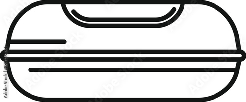 Simple line drawing of an inflatable boat, ready for summer adventures on the water