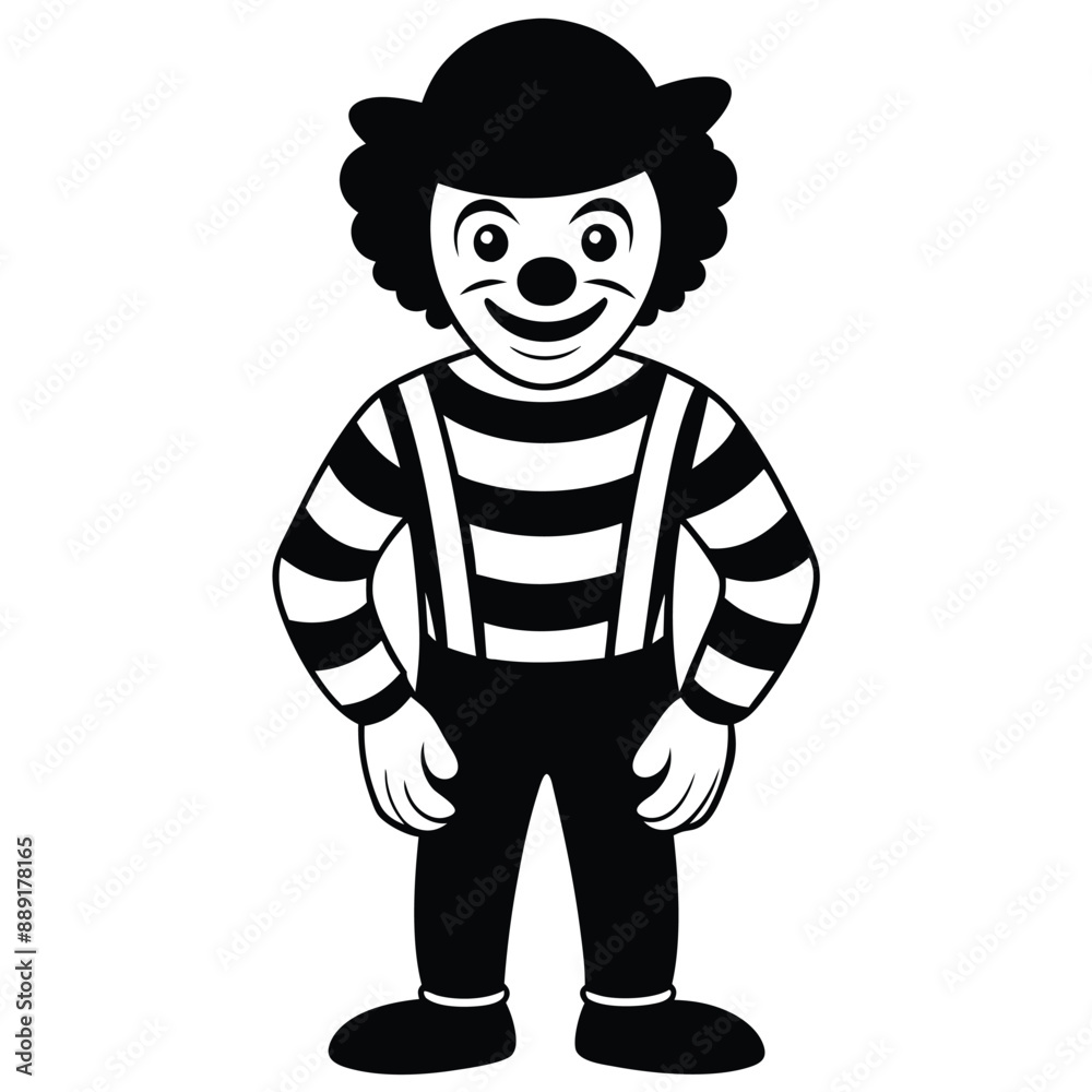 Fototapeta premium cartoon character from the company of a clown. silhouette vector art 