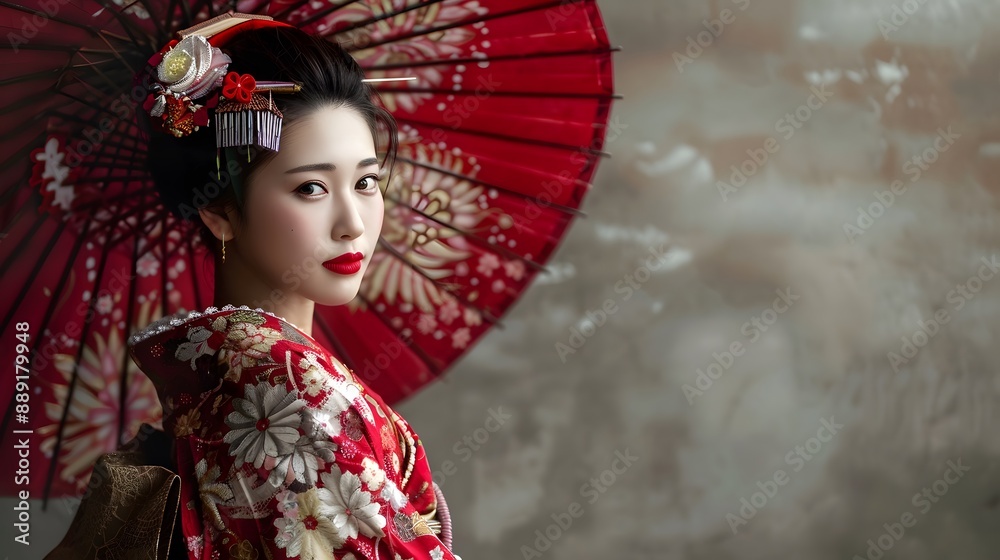 Japanese woman in traditional dress Japanese woman in traditional dress