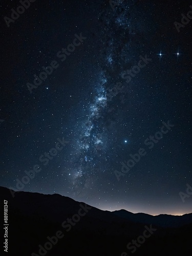 Dark sky adorned with sparkling stars on a black canvas